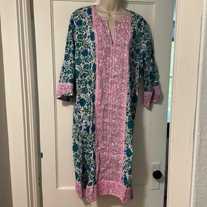 SZ Blockprints x J Crew hand block printed cover up tunic